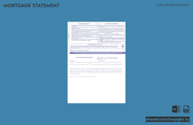 USA BBandT Corp. Bankhypothekenabrechnung im Word- und PDF-Format, 3 Seiten, Beispielvorschau